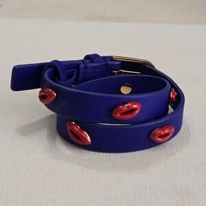 Tory Burch‎ Blue and Red Lips Wrap Bracelet